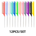 5PCS/12PCS Professional Candy Color Hair Styling Pointy Tail Comb for Wig, Partition, Braid, Hair Dye, and Highlights Hair Tool Qme 12PCS Multicolour