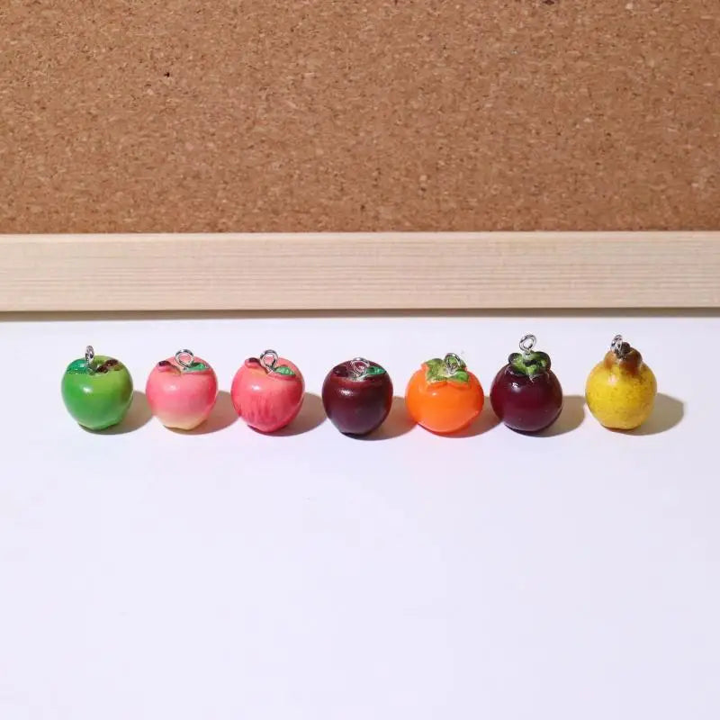 Cute 3D Simulated Resin Fruits Charms 2Pcs for DIY Handmade Jewelry Craft Making Earring Bracelet Phone Hanger Qme