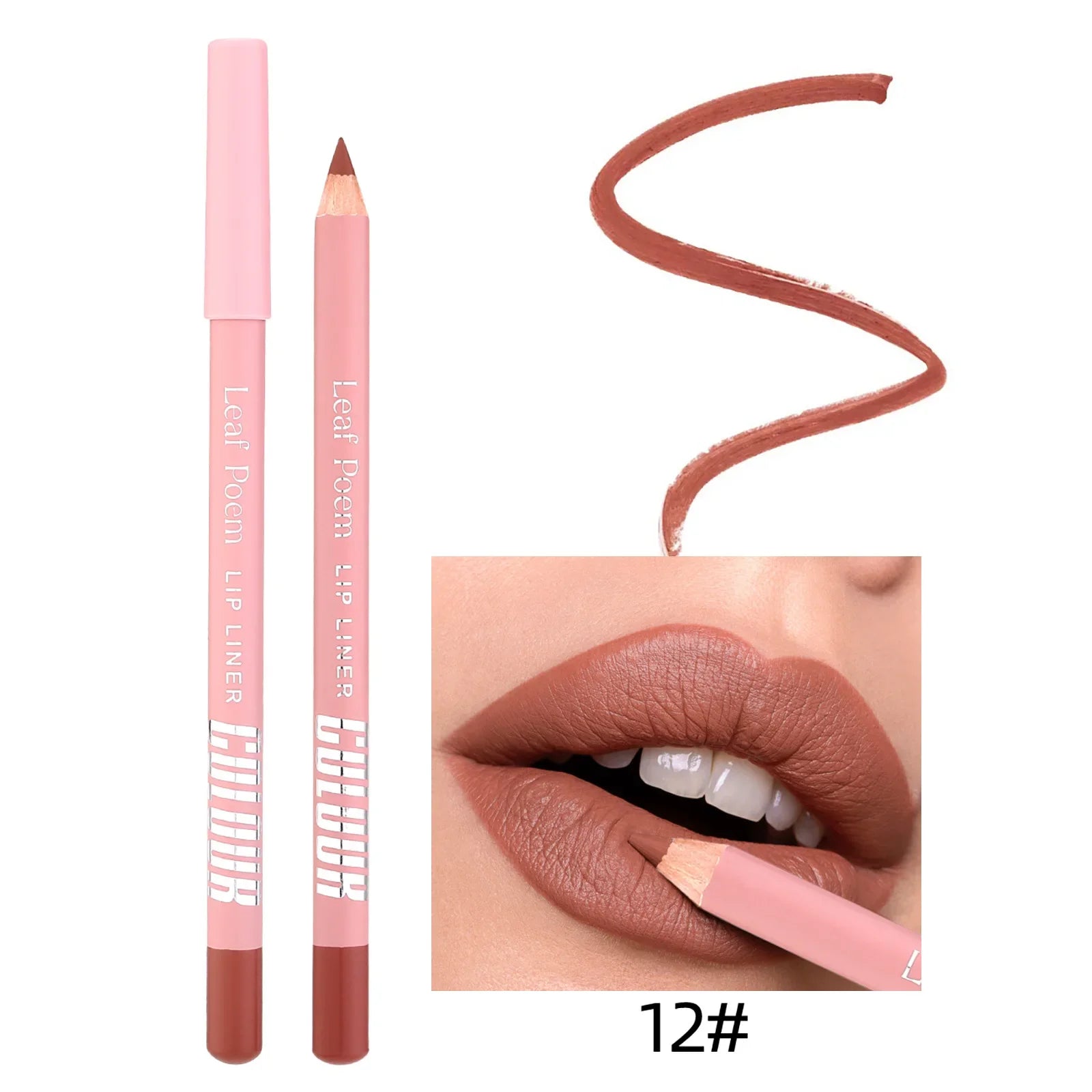 Nude Pink Lipliner Pencil Long-lasting Waterproof Red Brown Lip Contour Sculpt Pen Blendable High Pigmented Lipstick Makeup Qme 12