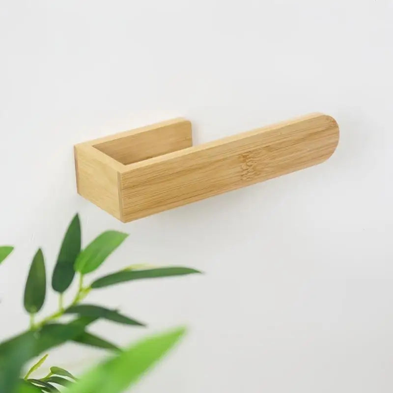 No Drill Shelf Home Kitchen Toilet Storage Bamboo Wooden Towel Rack Qme