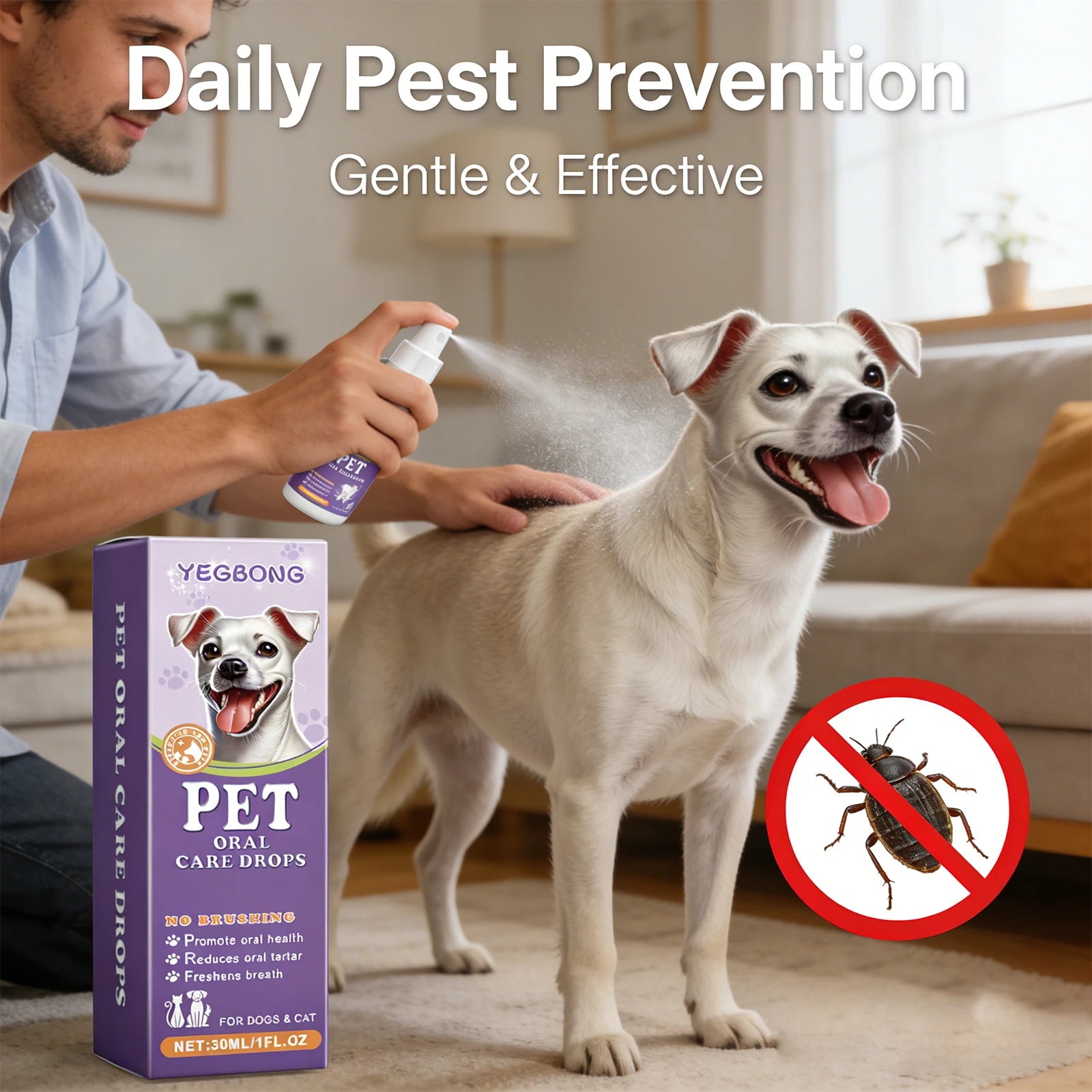 Pet Flea Spray Spray Effectively Removing Fleas Ticks Relieve Skin Itching Natural Ingredients Non Irritating Pet Flea Repellent Qme Default Title