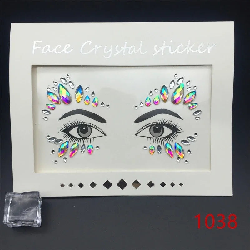 Face Gems Rhinestone Temporary Tattoo Jewels Festival Party Body Eyes