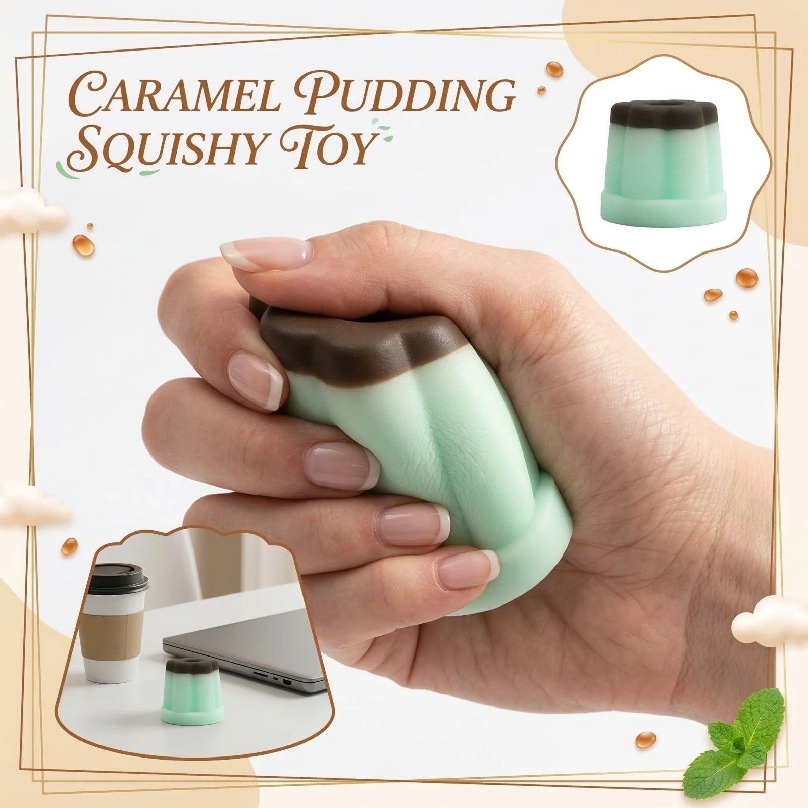 Simulated Colorful Caramel Pudding Squeezable Toys Slow Rebound Hand Toys for Stress Relief Cute and Fun Holiday Gifts Qme