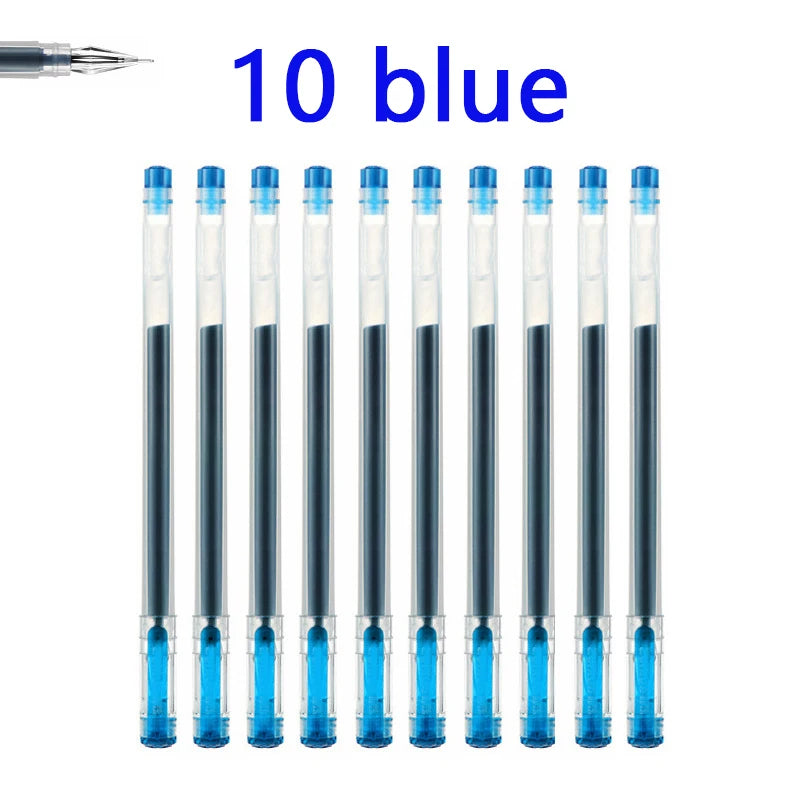 3/10pcs/mix Diamond tip Gel Pen,0.38mm Large-capacity Black/Blue/Red ink Exam Signing Writing School Office Supplie Stationery Qme 10 Pcs blue