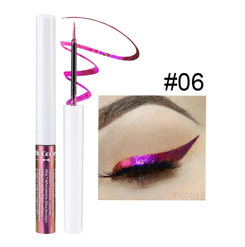 Chameleons Eyeliner Liquid Pearl Gloss Shiny Metallic Eyeshadow Liner Multi Chrome Color Aurora Eye Makeup Glitter Pigment Qme 06