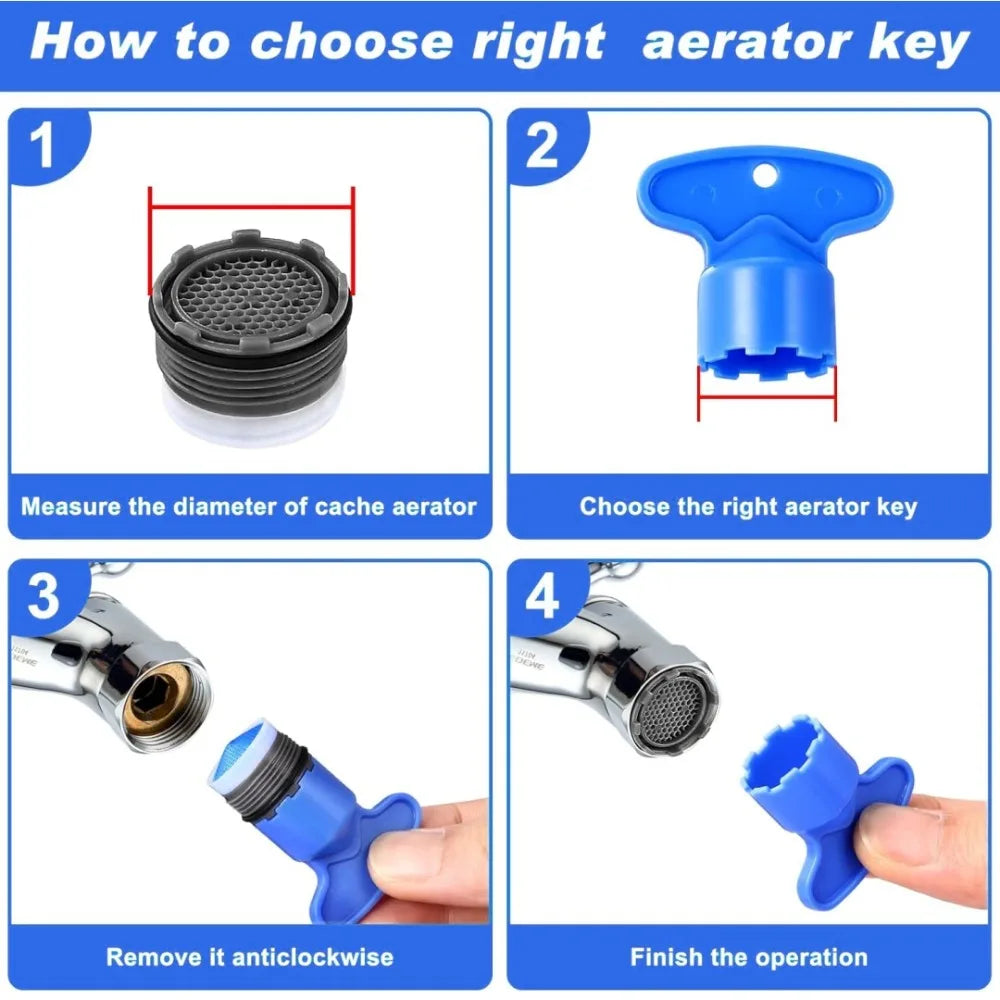 Kitchen Faucet Aerator M24 M21 M18 M16 Female Thread Water Saving Bathroom Taps Plastic Bubbler with Wrench Kitchen Accessories Qme