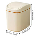 Desktop Trash Bin with Lid Multi-Functional Table Wastebasket Garbage Can Dustbin Wastebasket Trash Can Dispenser for Bathroom Qme Creamy