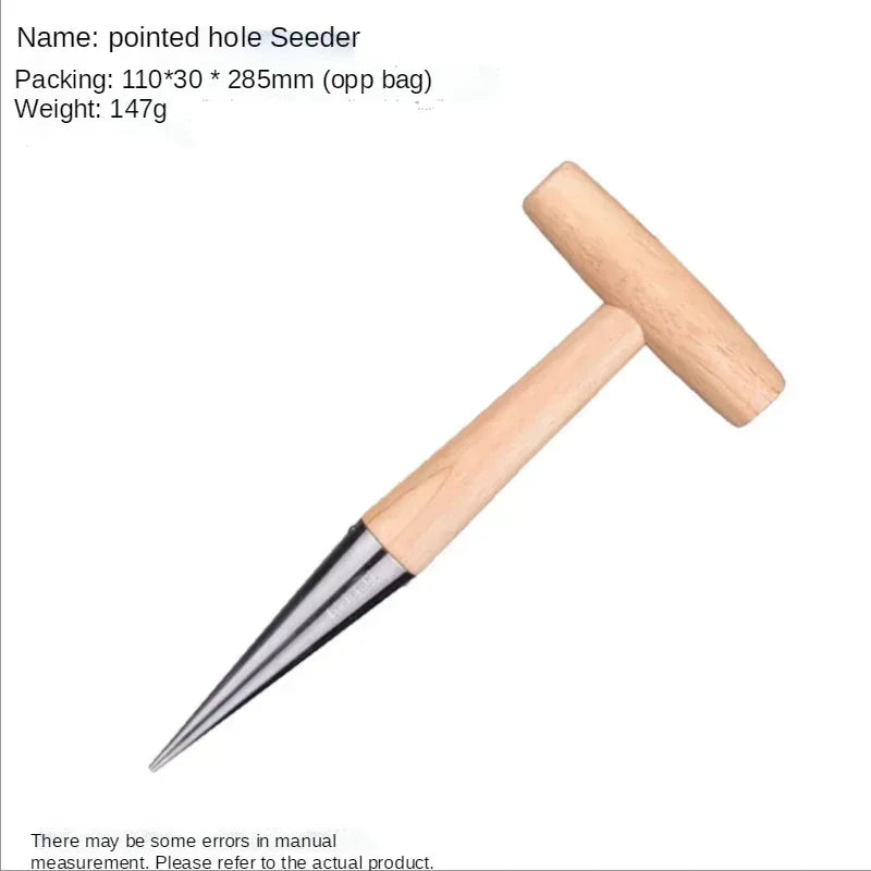 Stainless Steel Seeder Excavator Horticultural Wood Handle Hole Qme Seeder