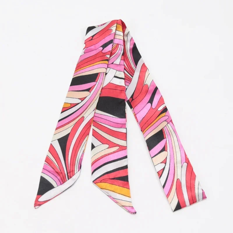 Skinny Scarf Hair Small Women Simple Handle Ribbon Fashion Printing
