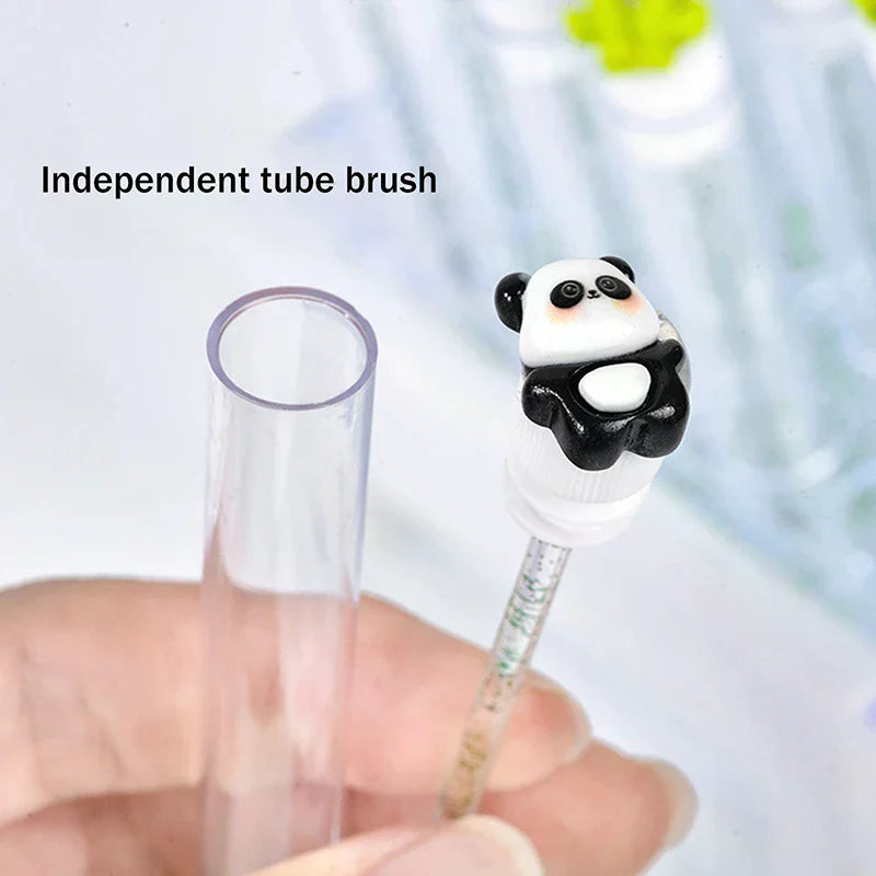 1 2 Cute Panda Bamboo Eyelash Brush Tubes Crystal Lash Mascara Wands Qme