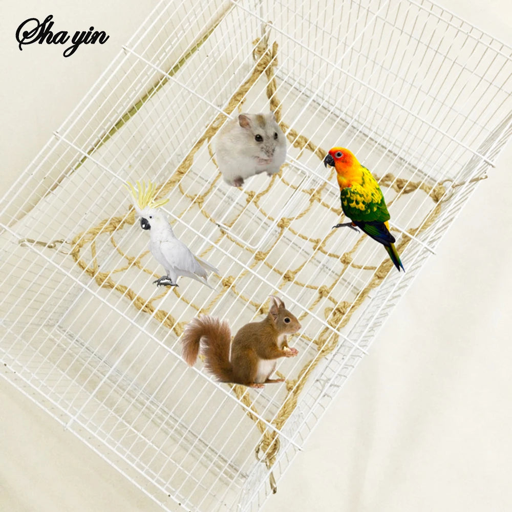Bird Toy Parrot Rope Climbing Net Bird Supplies Gnawing Toy Parrot Adventure Adventure Toy Qme