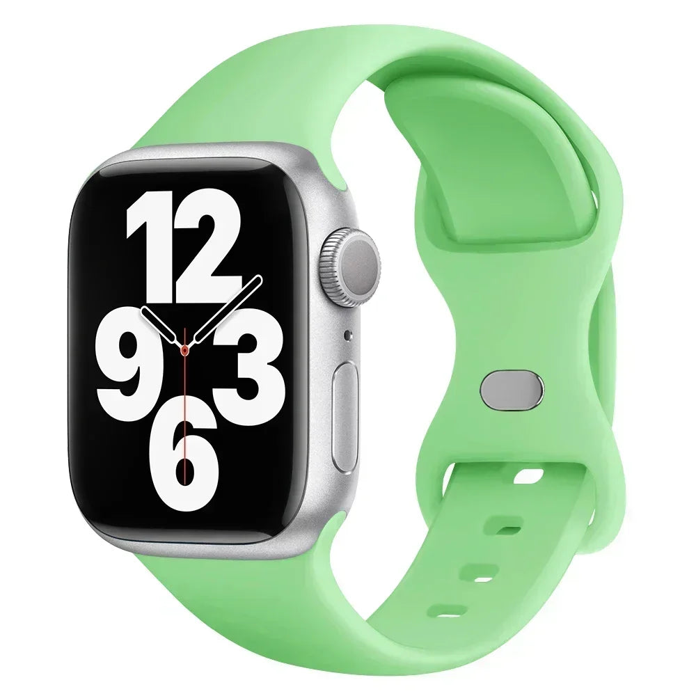 Silicone Band for Apple Watch 10 9 8 7 6 5 4 3 SE Strap for IWatch Ultra 2 49mm 45mm 41mm 40mm 44mm 38mm 42mm 46mm Qme