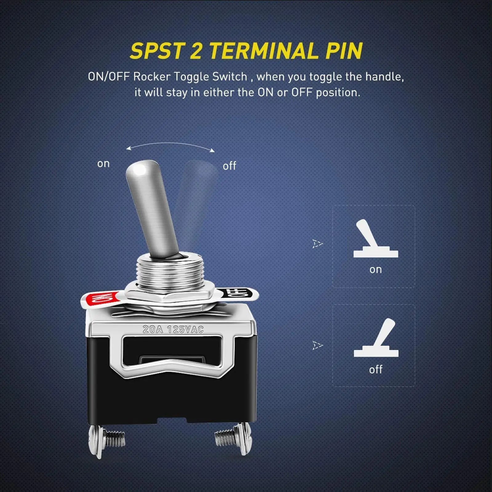 SPST Rocker Switch Heavy Duty Rocker Waterproof Toggle 2Pin Boot Cap Cover Car Boat Rocker Toggle Switch Boot for Auto Car Boat Qme