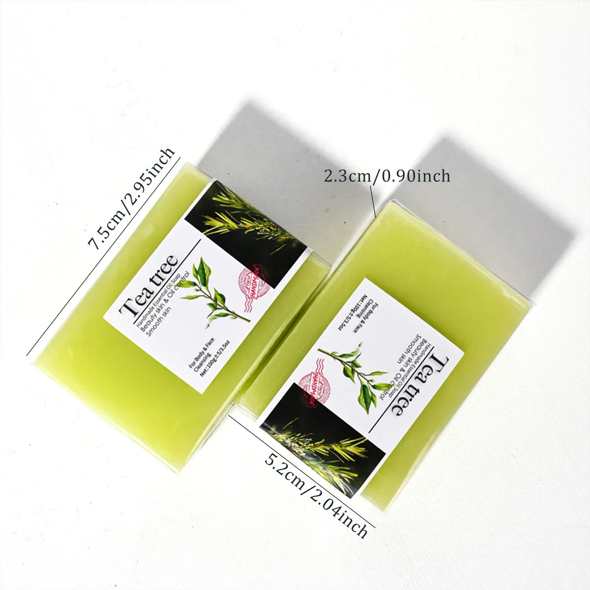 2Pcs100G Tea Tree Oil Soap Bar Deep Cleansing Facial Bath Acne Pimple Qme