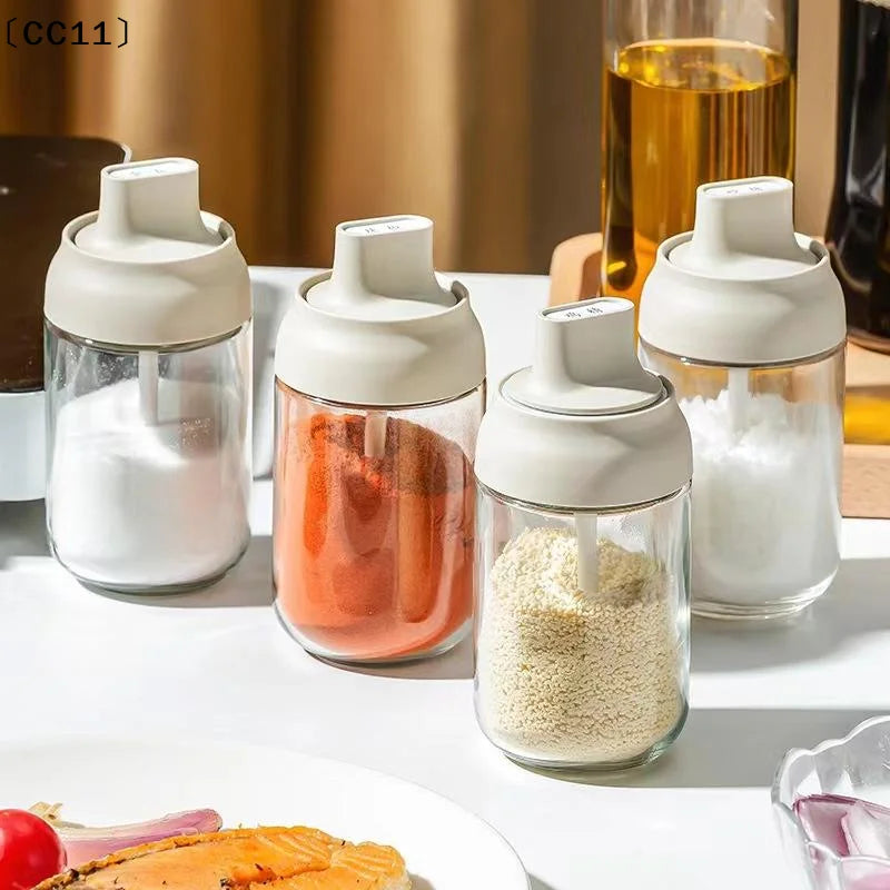 Oil Bottle Moisture-proof Lid Spoon Pepper Jar Salt Shaker Qme