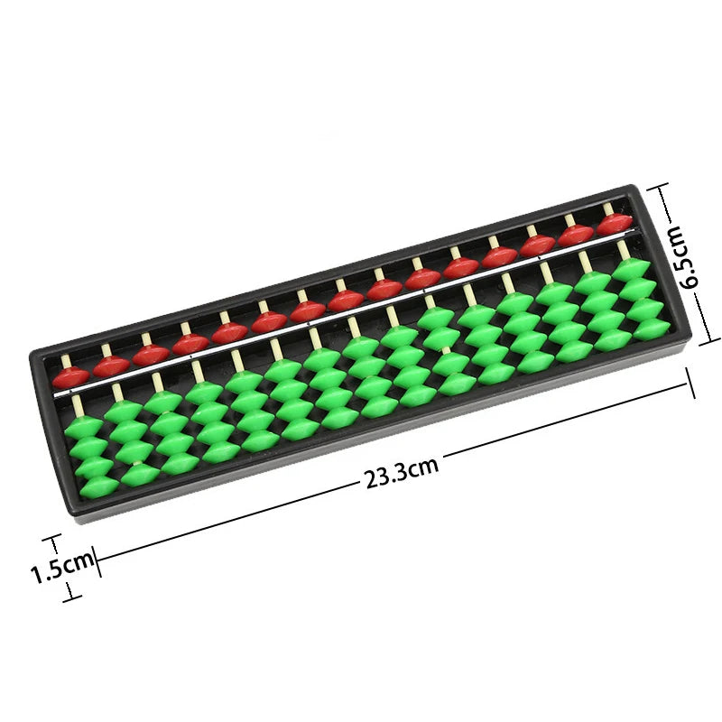 Portable Chinese 15 Digits Column Abacus Arithmetic Soroban Qme 23CM red