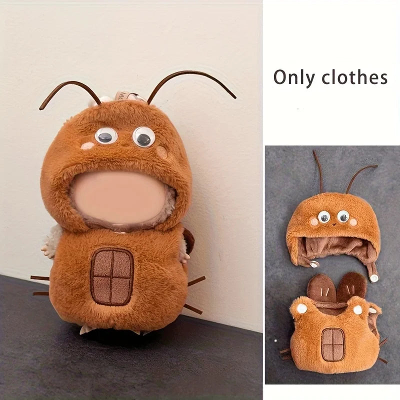 Labubu15-17cm plush doll clothing animal clothing, cute and unique clothing fashion dress up game Qme Chocolate