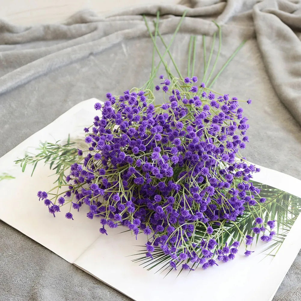 1 pc Artificial Flower Fake Silk Gypsophila Flower Simulation Gypsophila Flower Wedding Bouquet Home Garden Hotel Party Decor Qme dark purple