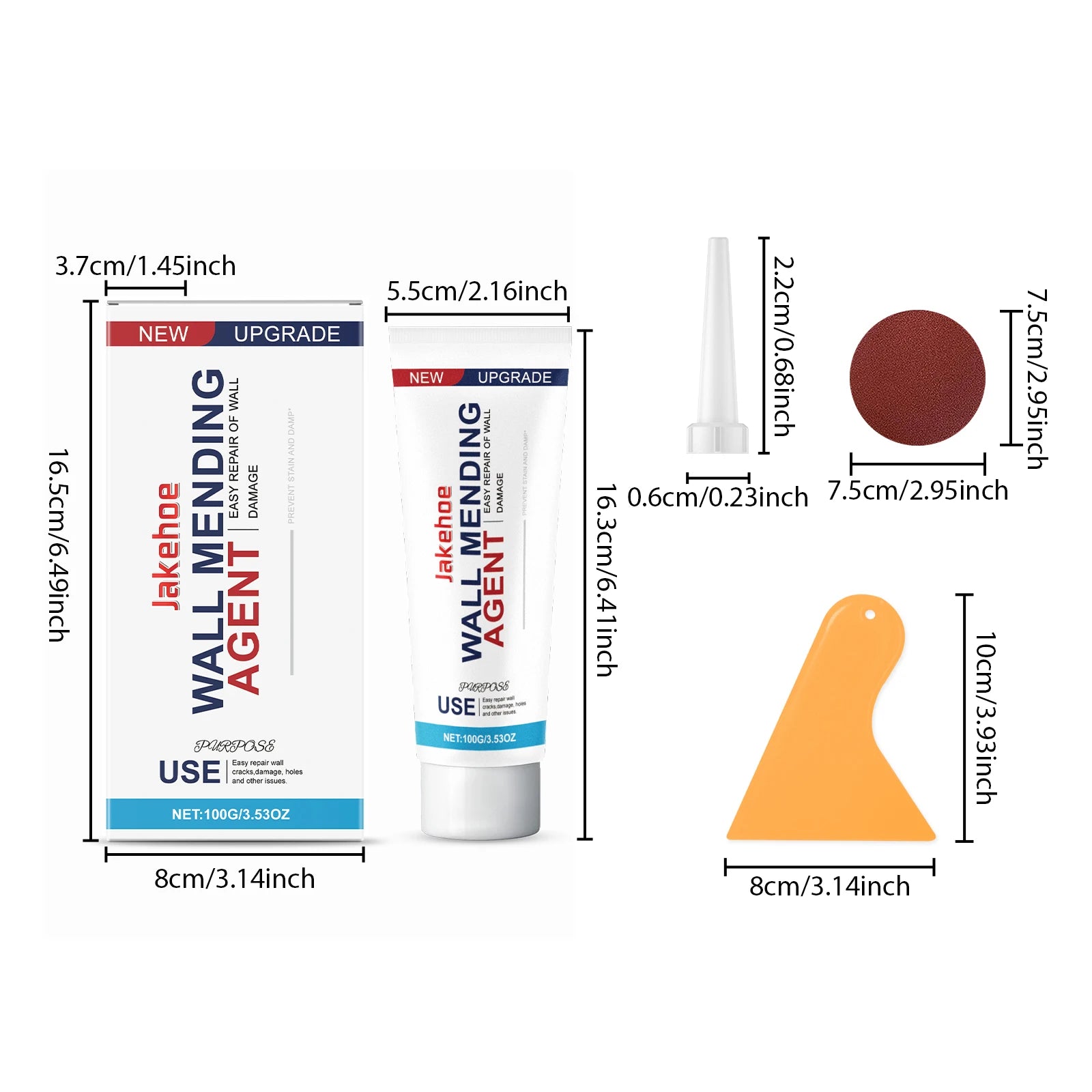 100g Household Wall Repair Kit for White Wall Stains Graffiti Renovation Paint Peeling Crack Filler Agent Qme 1 set