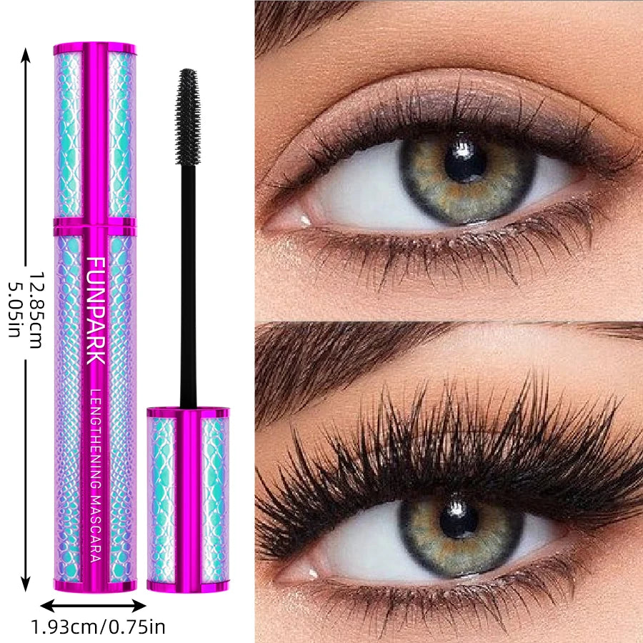 5D Black Eye Mascara Lengthened Thick Sweat Proof Silk Big Eyes Qme F6090-1PC