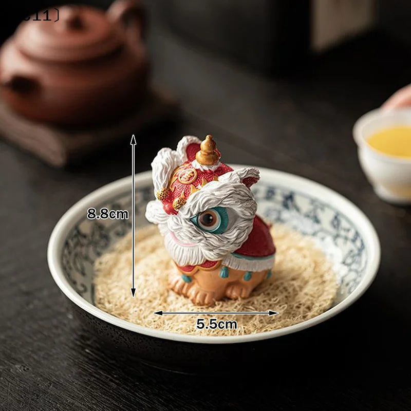 Color-changing Tea Pet Lion Dance Auspicious Table Decoration Chinese Qme