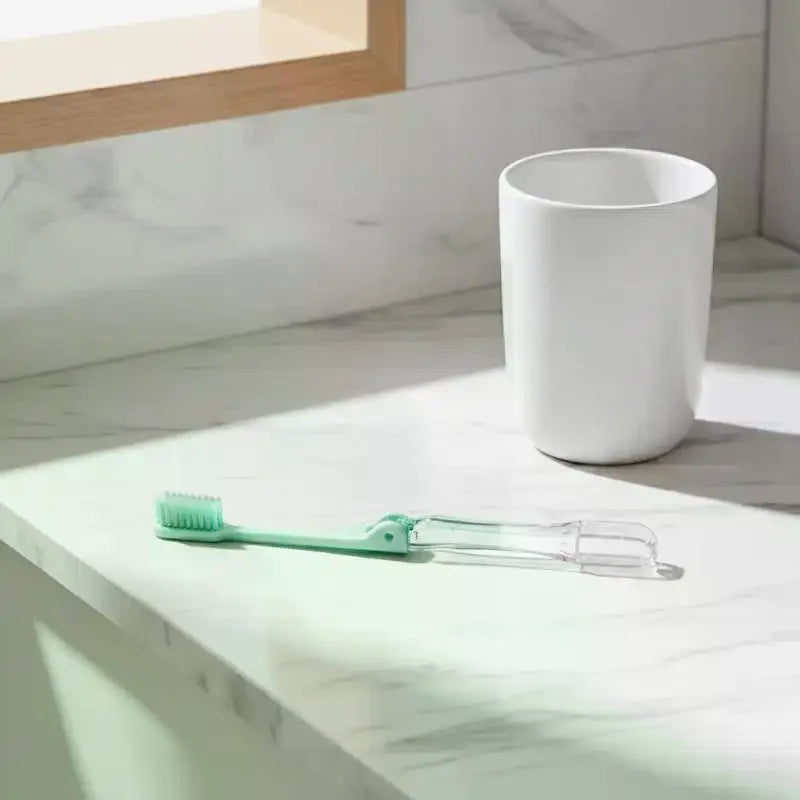 Travel Folding Toothbrush Portable Mini Soft Medium Bristles Qme