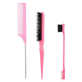Slick Back Hair Brush Bristle Teasing Comb Women Black Qme Pink A