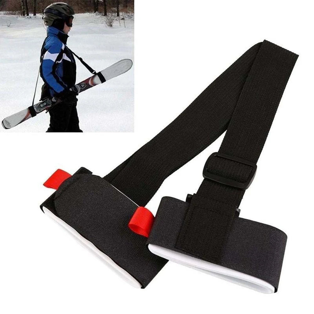 Ski Shoulder Carrier Strap Adjustable Ski Strap & Pole Carrier Portable Ski Holder Straps Skiing Accessories Qme