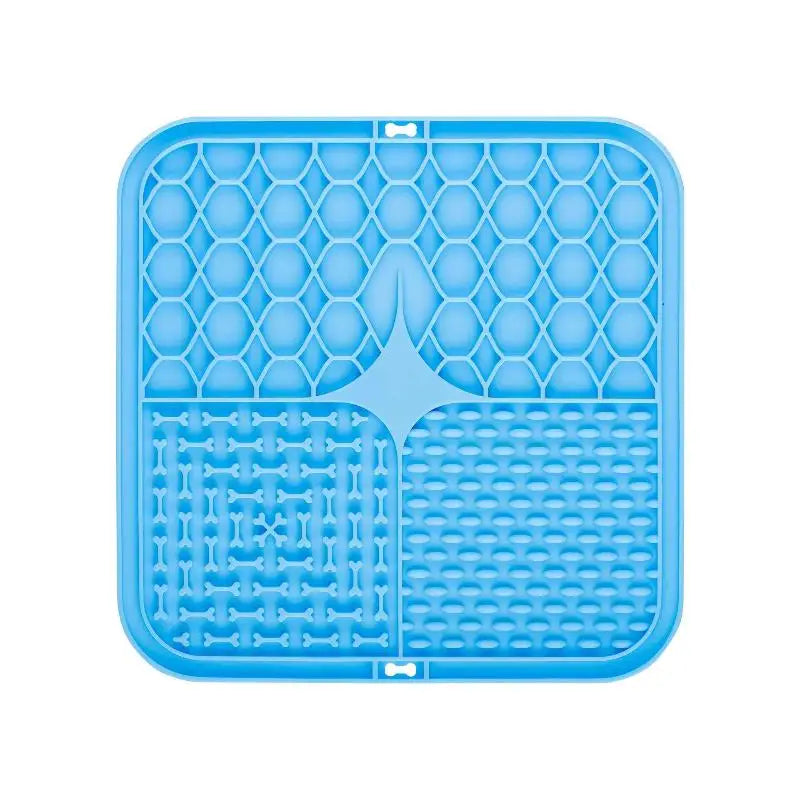 Pet Licking Plate Slow Food Pad Silicone Tableware Bowl Suction Cup Qme Blue