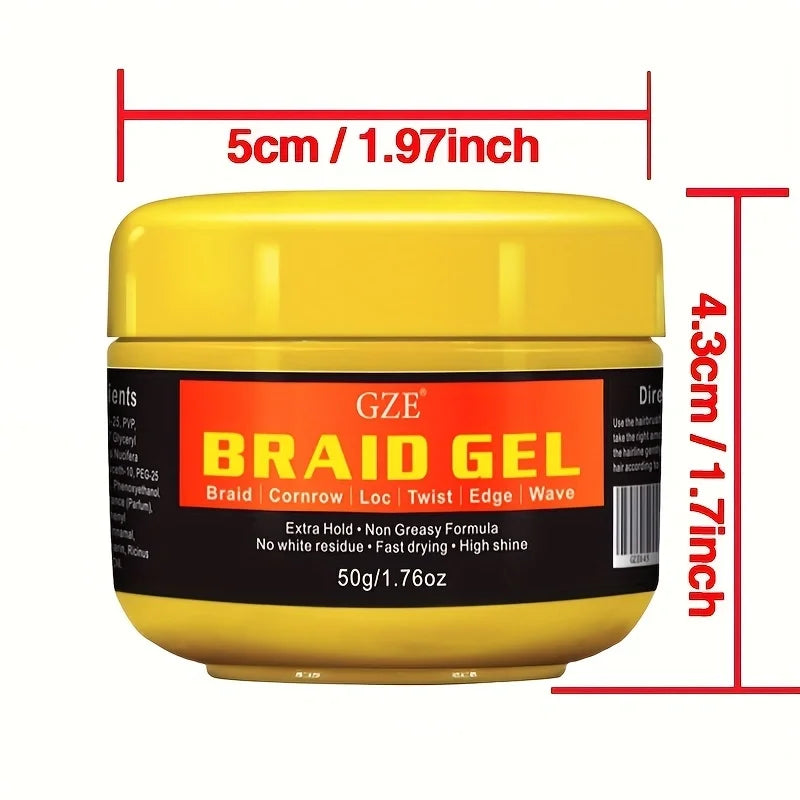 GZE Black Castor Oil Curl Defining Cream Non-stick Hydrates & eliminates frizz, Hair-Smoothing Anti-Frizz Cream to Define Qme Braid Gel 50g