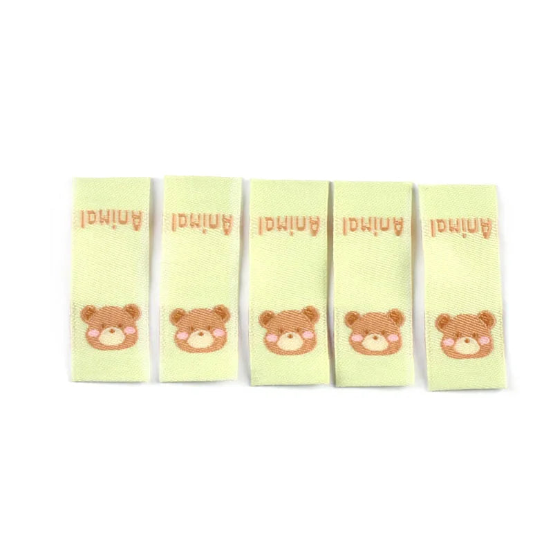 50pcs 39x15mm Kawaii Cartoon Piggy/Bear/Chick Embroidery Labels Kid Clothes Tags Sewing Accessories DIY Crafts Handmade Supplies Qme 1