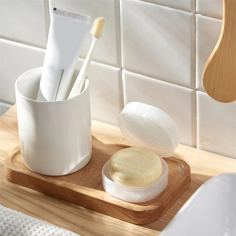Wash Shower Home Bathroom Sealed Soap Case Container Plastic Travel Qme