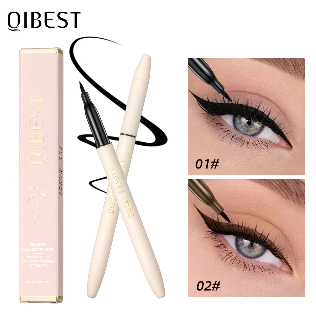 QIBEST Black Liquid Eyeliner Waterproof Lasting Eye Liner Pencil Quick Drying Not Bloom Natural Eyeliner Liquid Pen Makeup Tools Qme