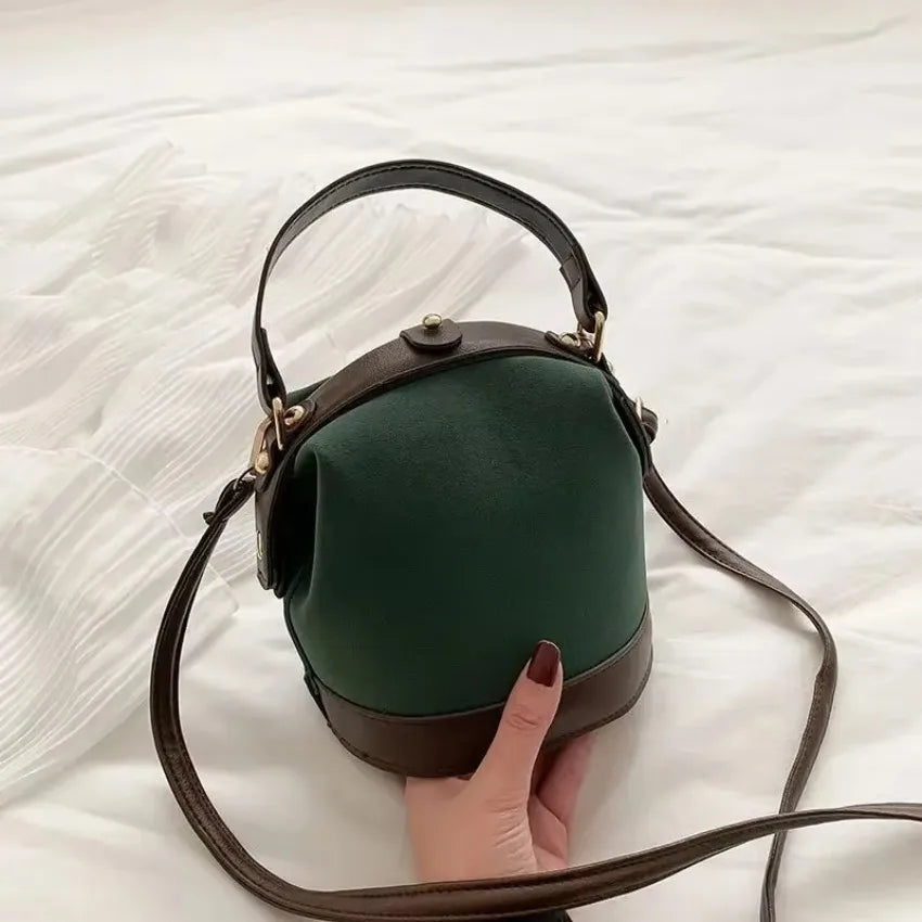 Korean Shoulder Bucket Bag Simple Crossbody Versatile Fashion Handbag Qme