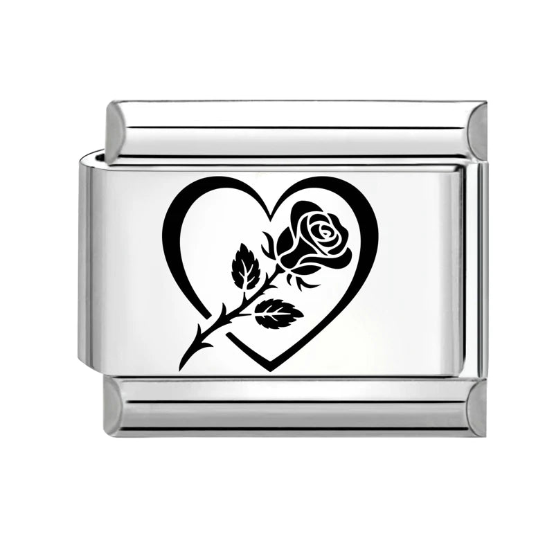 Trendy New Fashion Stars Headphones Cats Heart NO.8 Ball Charm Italian Links Fit 9mm Stainless Steel Bracelet DIY Making Jewelry Qme Style 1