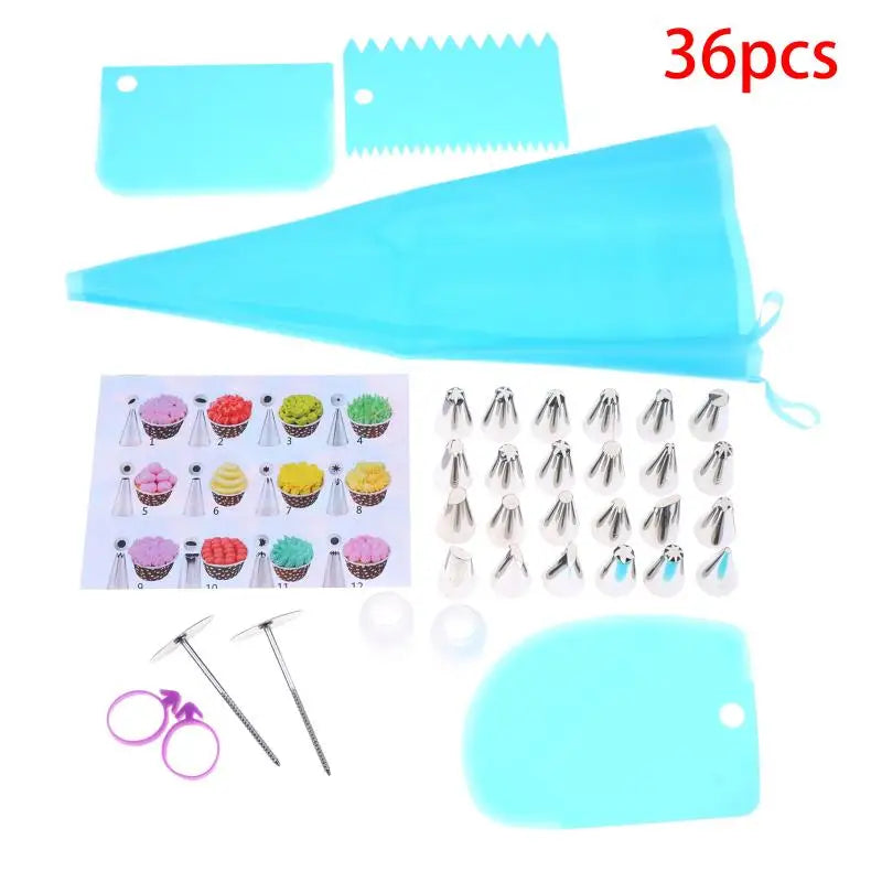 Stainless Steel 24 Icing Cream Piping Nozzle Tips Cake Decorating Qme 36PCS