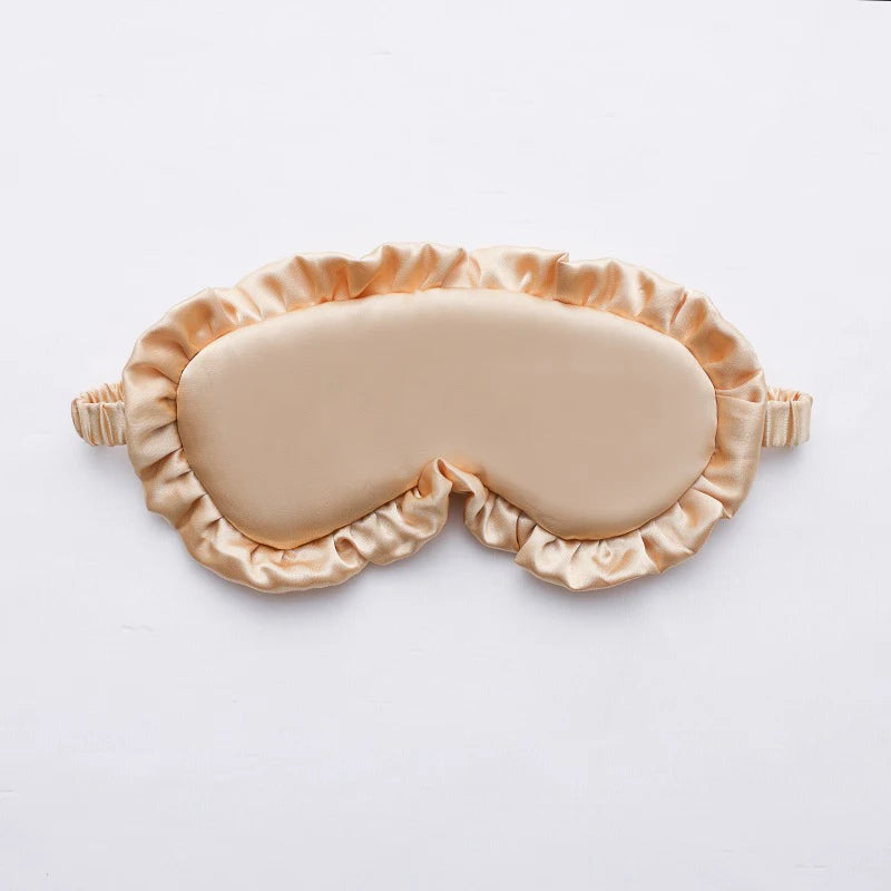 Silk Ruffle Sleep Eye Mask Protection Travel Soft Sleeping Shading Qme GD