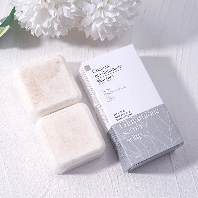 Scrub Coconut Essence Bath Soap Olive Oil Shea Butter Added Qme