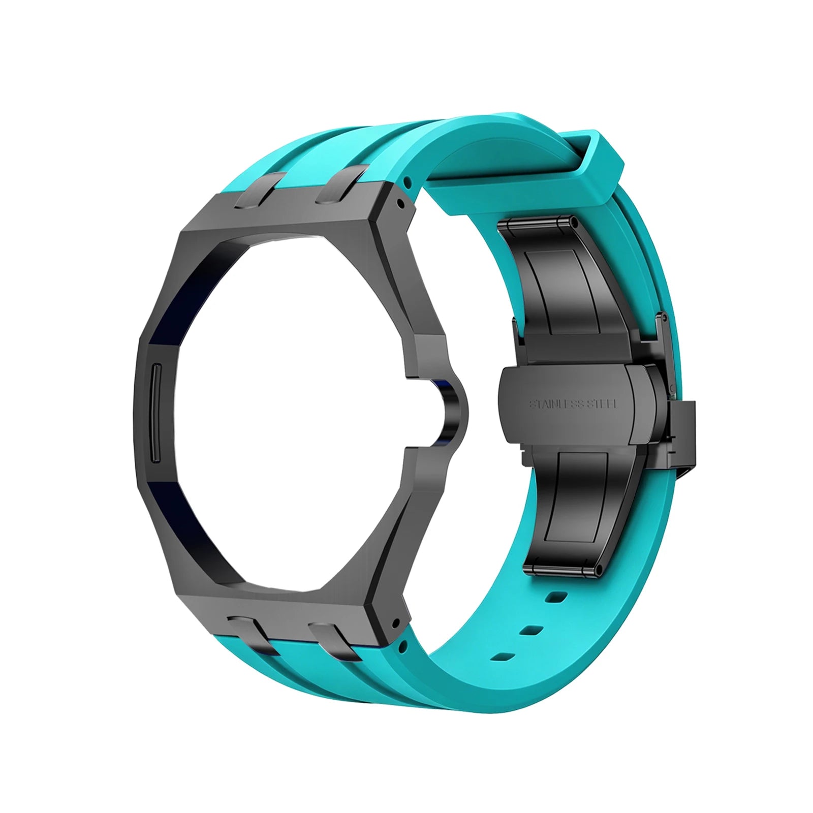 For Swatch X Royal Pop Silicone Sport Replacement Band Quick Release Scratch Proof Strap Set for Sport Activities Daily Commute Qme Black Blue 3 1