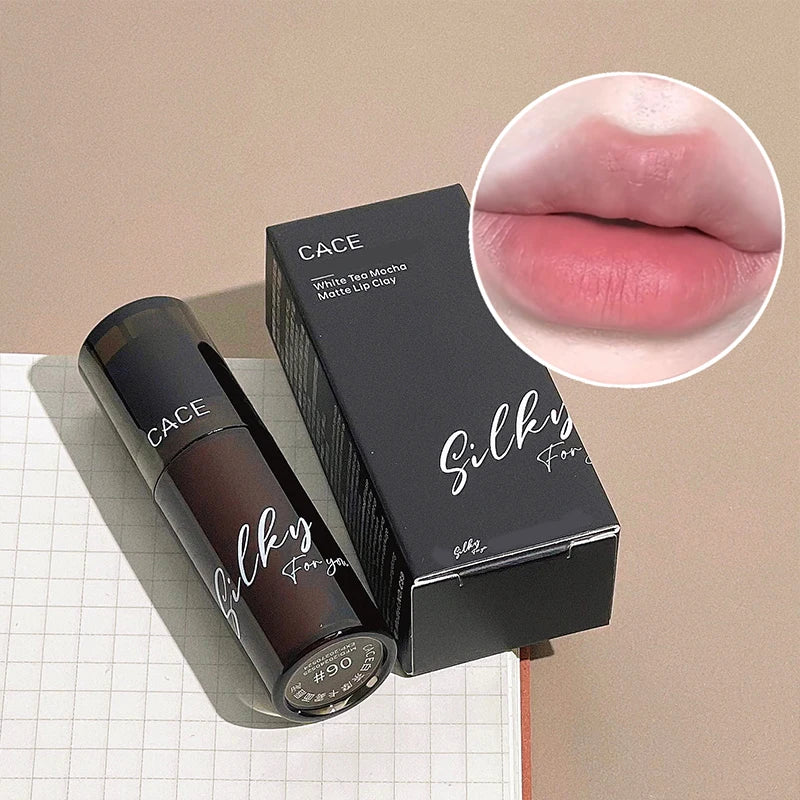 Lip Gloss Matte Velvet Lip Mud Rose Red Brown Stain Lip Tint Waterproof Long-Lasting Velvet Mist Lip Clay Korean Makeup Cosmetic Qme