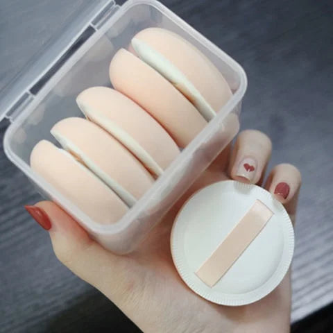 Soft Reusable Triangle Powder Puff Makeup Sponge Beauty Egg Blenders Qme 5 white round