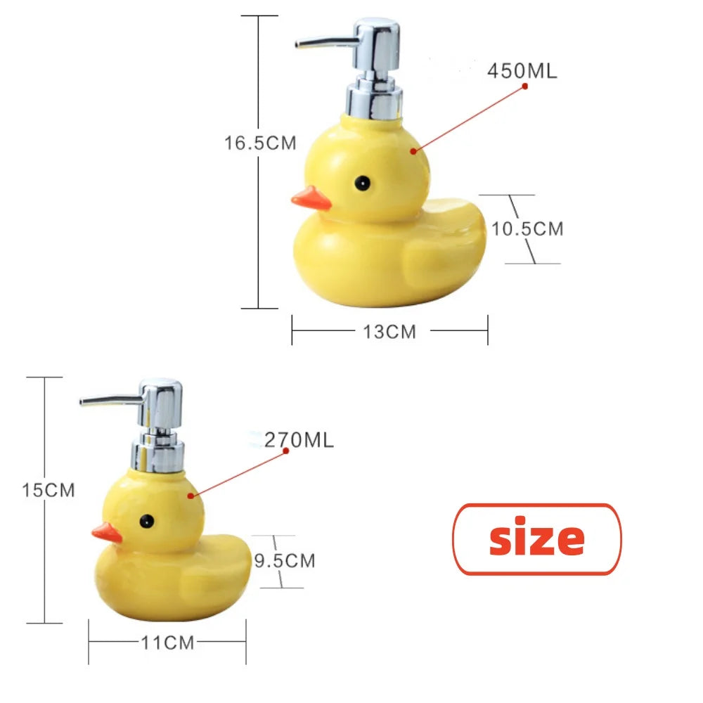 Cartoon Cute Small Yellow Duck Separate Bottle Ceramic Hand Sanitizer Dispenser Soap Lotion Split Bottle Bathroom Accessories Qme