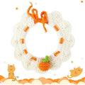 Cat Collar Cute handmade woven collar for cats, with bow and large orange style, suitable for cat and dog accessories Qme Orange M