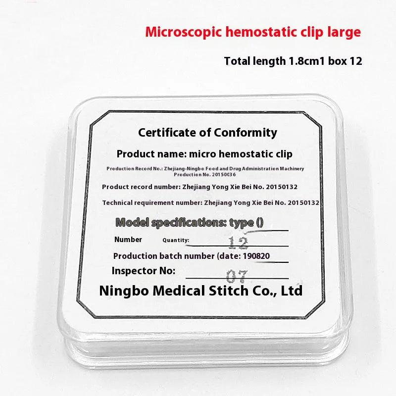 Stainless Steel Micro-hemostatic Clip Artery Vein Small Blood Vessel Qme f