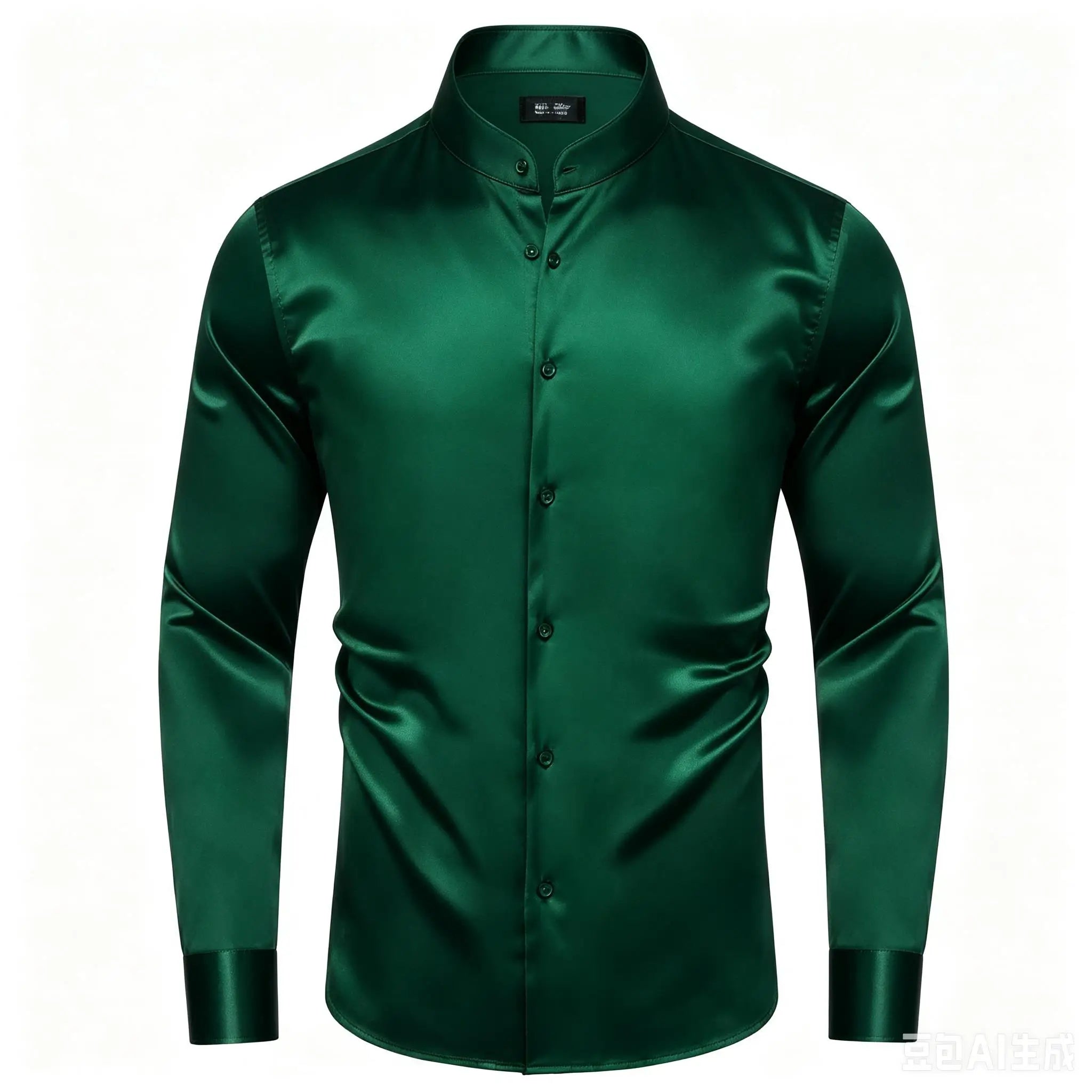 Solid LS Shirt Brown or Pink or Purple or Green or Blue or Black or Red Basic Button Office Daily Fit Qme HT-CYDJ1216 M