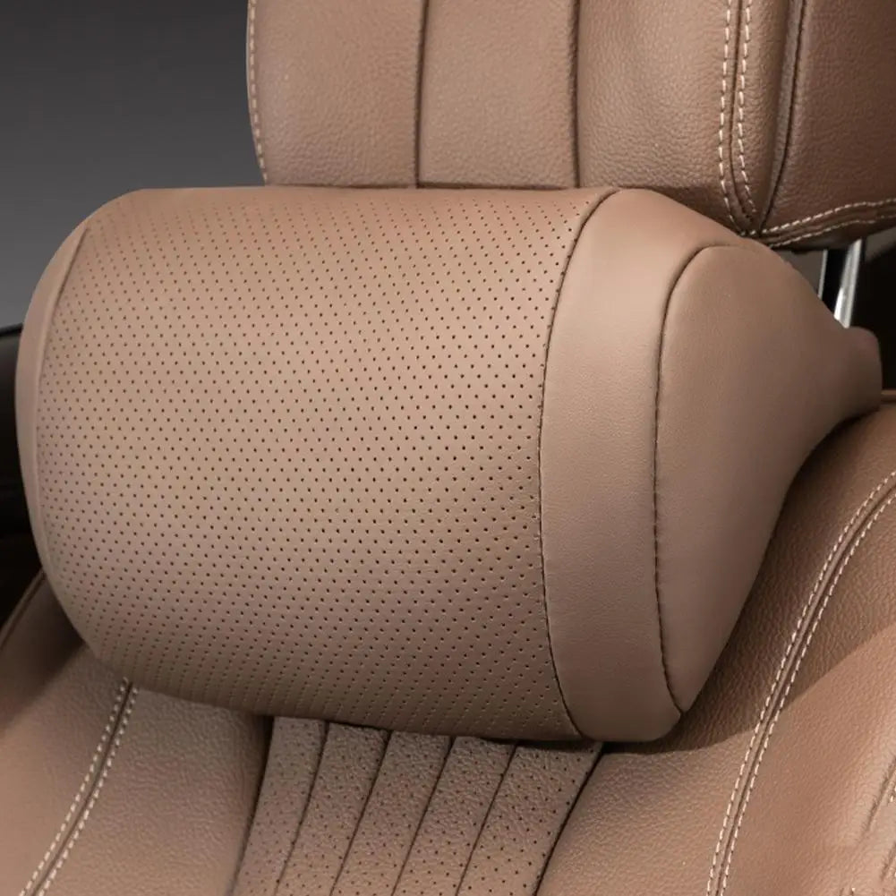 Car Seat Headrest Universal Travel Rest 3D Neck Pillow Protect Neck Soft Fluffy Comfortable Neck Rest Car Accessories Qme Brown