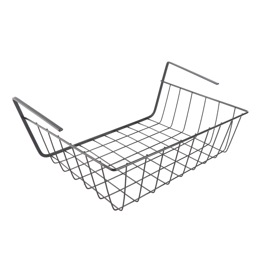 Under Shelf Wire Basket Fine Crafted Under Shelf Storage Basket Large Capacity All Metal for Pantry for Bookshelf for Office Qme