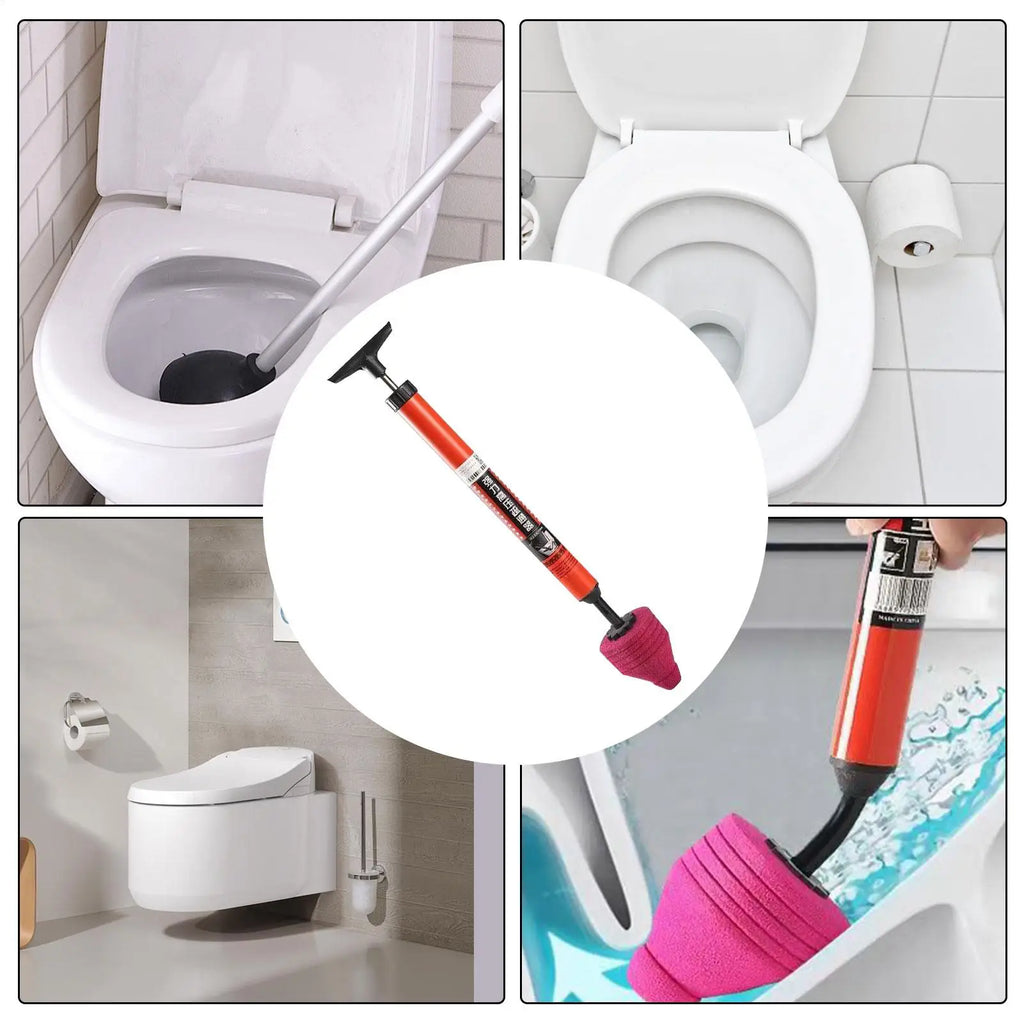 High Pressure Toilet Plunger Plunge Tool Toilet Unclogger with Ergonomic Handle High Pressure Plumbing Tool Toilet Pipe Plunger Qme