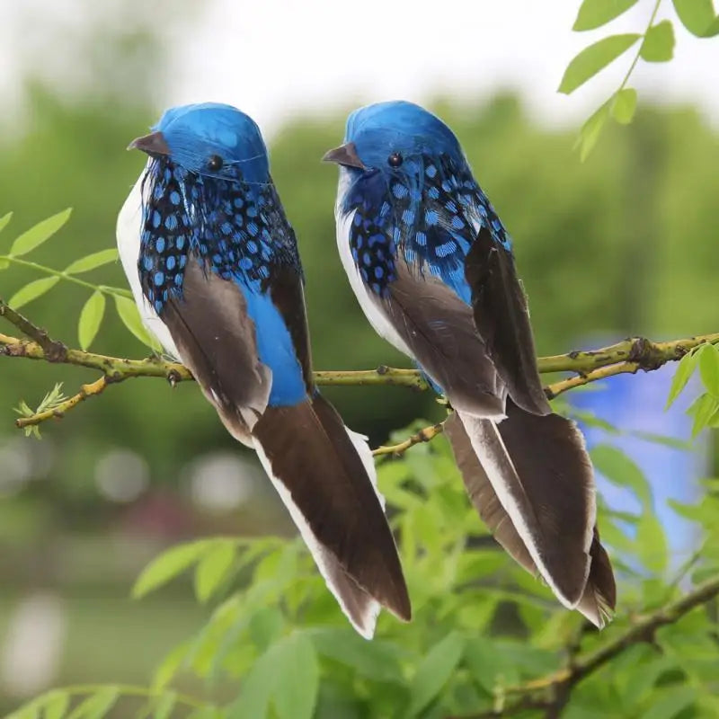 Outdoor Decor Simulation Feather Bird Garden Forest Flower Decoration Bird Foam Feather Products Fake Bird Garden Decoration Qme