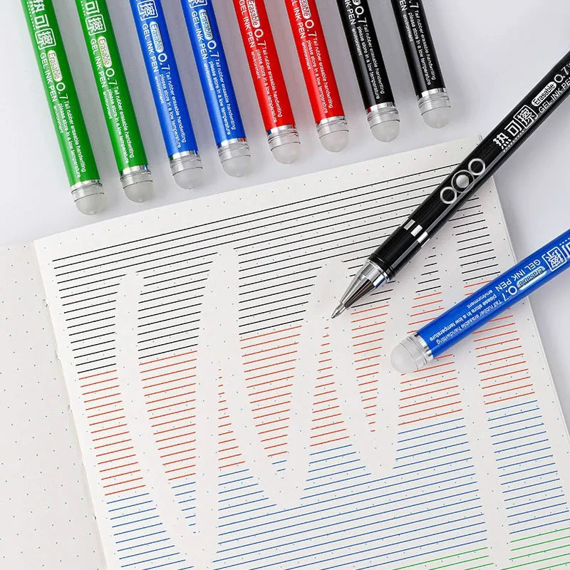 4Pcs 0.7MM Heat Erasable Pens, Bullet Nib, Colored Heat Sensitive Erasable Gel Pen, Smooth Writing, Black Blue Red Green Ink Qme